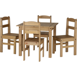 Seconique Panama 4 Seater Dining Set Natural Wax - Brown - Wilko - thumbnail 4