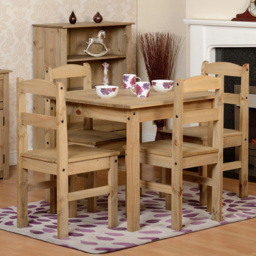 Seconique Panama 4 Seater Dining Set Natural Wax - Brown - Wilko