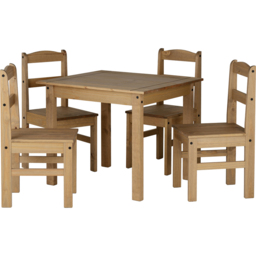 Seconique Panama 4 Seater Dining Set Natural Wax - Brown - Wilko - thumbnail 3