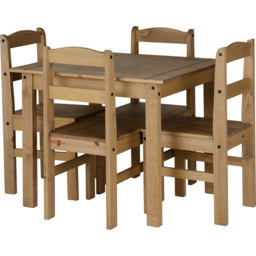 Seconique Panama 4 Seater Dining Set Natural Wax - Brown - Wilko - thumbnail 5