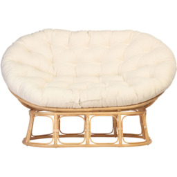 Desser Furniture Papasan 2 Seater Vanila and Natural Sofa - Brown - Wilko - thumbnail 4