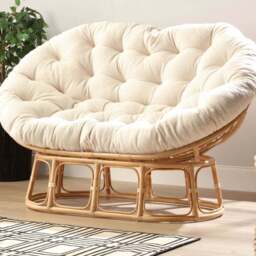 Desser Furniture Papasan 2 Seater Vanila and Natural Sofa - Brown - Wilko