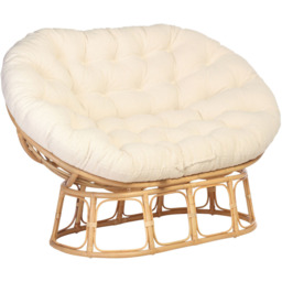 Desser Furniture Papasan 2 Seater Vanila and Natural Sofa - Brown - Wilko - thumbnail 3