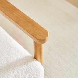 Living and Home White Teddy Bear Fur Wooden Armchair - Size: Single - Wilko - thumbnail 7