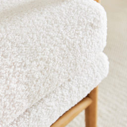 Living and Home White Teddy Bear Fur Wooden Armchair - Size: Single - Wilko - thumbnail 6