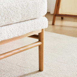 Living and Home White Teddy Bear Fur Wooden Armchair - Size: Single - Wilko - thumbnail 5