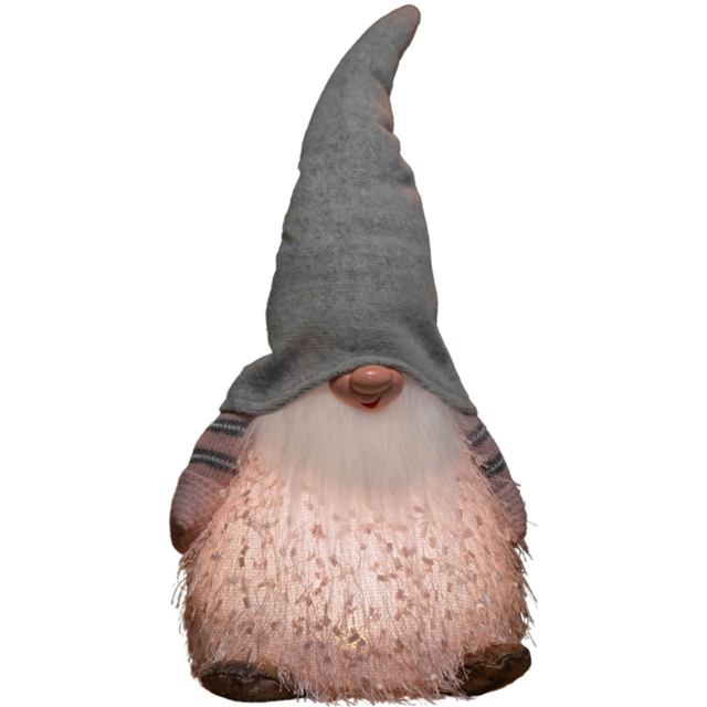 Samuel Alexander Pink Male Gonk with Grey Hat LED Christmas Decoration 36cm - Size: 30 x 30 x 30cm - Wilko - image 1