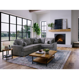 Alba City 5 Seater Steel Fabric Left Hand Corner Sofa - Grey - Wilko - thumbnail 7