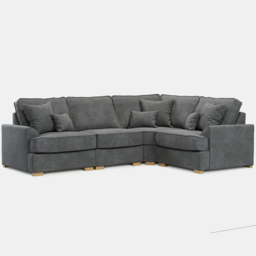 Alba City 5 Seater Steel Fabric Left Hand Corner Sofa - Grey - Wilko - thumbnail 3