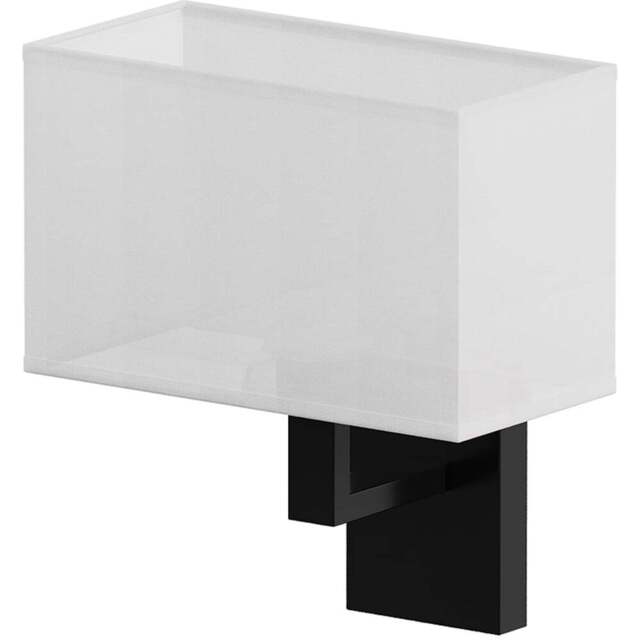 Living and Home Rectangular Fabric Shade Black and White E27 Wall Lamp - Size: 28.5 x 28.2 x 14cm - Black + White - Wilko - image 1