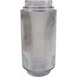 Botanik Clear Ridged Glass Vase 31cm - Size: 31 x 15 x 15cm - White - Wilko