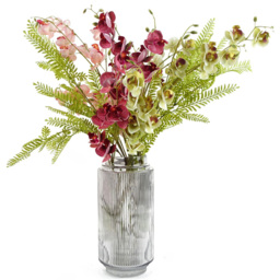 Botanik Clear Ridged Glass Vase 31cm - Size: 31 x 15 x 15cm - White - Wilko - thumbnail 6