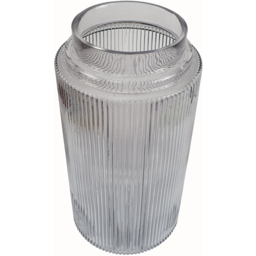 Botanik Clear Ridged Glass Vase 31cm - Size: 31 x 15 x 15cm - White - Wilko - thumbnail 4