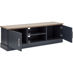 GFW Kendal 2 Door 2 Shelf Slate Blue Large TV Unit - Size: 39 x 150 x 48cm - Wilko - thumbnail 4