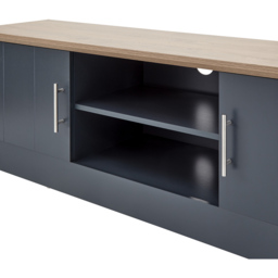 GFW Kendal 2 Door 2 Shelf Slate Blue Large TV Unit - Size: 39 x 150 x 48cm - Wilko - thumbnail 7