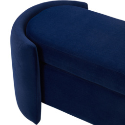 Living and Home 2 Seater Blue Velvet Ottoman Bench - Size: 44 x 122 x 42cm - Wilko - thumbnail 4