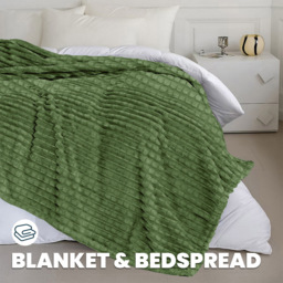 Velosso Olive Waffle Plush Throw 127 x 152cm - Size: 127 x 152 x 1cm - Polive - Wilko - thumbnail 3