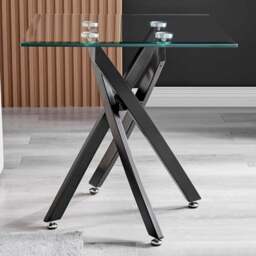 Furniturebox Tavalo Black Side Table - Size: 55 x 55 x 55cm - Wilko - thumbnail 1