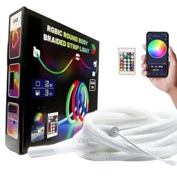ENER-J NeonTwist RGBIC Braided Rope Light with Remote 5m - Size: 25 x 25 x 10cm - Multi - Wilko - thumbnail 1