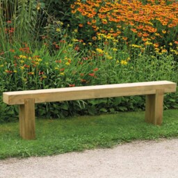 Forest Garden Sleeper Bench - Size: 3 Seater - Brown - Wilko
