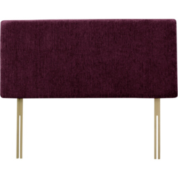 Bedmaster Valencia Small Double Aubergine Chenille Plain Headboard - Purple - Wilko - thumbnail 3