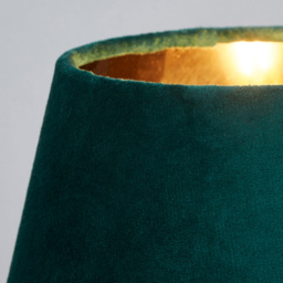 Lighting Collection Posner Green Velvet Tapered Lamp Shade 20cm - Size: 17 x 21 x 21cm - Emerald - Wilko - thumbnail 5