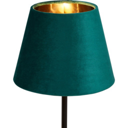 Lighting Collection Posner Green Velvet Tapered Lamp Shade 20cm - Size: 17 x 21 x 21cm - Emerald - Wilko - thumbnail 4