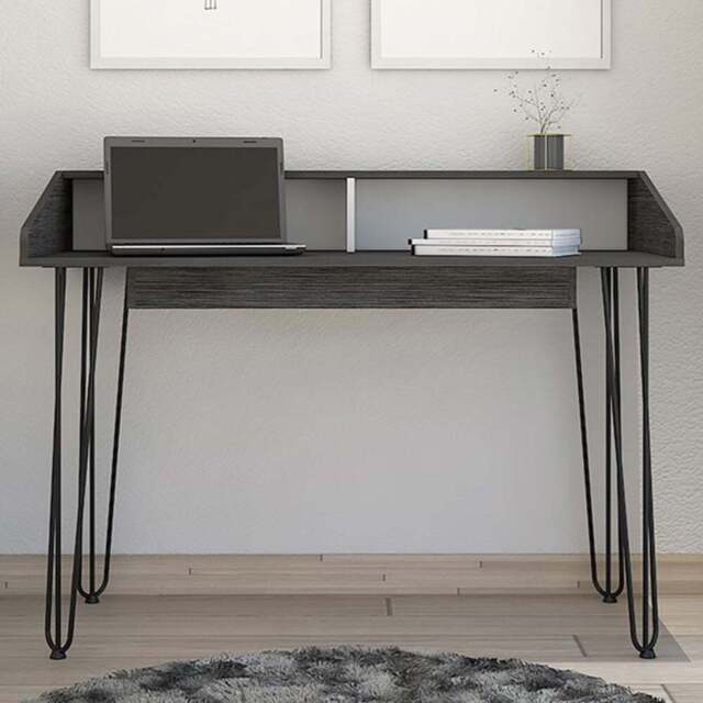 Dallas Home Office Desk White and Carbon Grey - Size: 55 x 120 x 90cm - Wilko - image 1