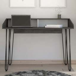 Dallas Home Office Desk White and Carbon Grey - Size: 55 x 120 x 90cm - Wilko - thumbnail 1