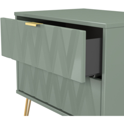 Crowndale Diamond 2 Drawer Reed Green Side Table Ready Assembled - Size: 60 x 58 x 40cm - Wilko - thumbnail 7