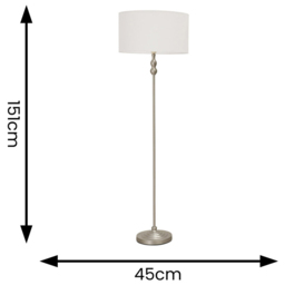 ValueLights Maggie White Shade Brushed Chrome Candlestick LED Floor Lamp - Silver - Wilko - thumbnail 5