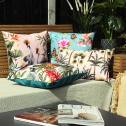 Evans Lichfield Parrots Multicolour Outdoor Reversible Cushion - Size: 43 x 43 x 10cm - Green - Wilko - thumbnail 6