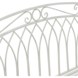 Charles Bentley 2 Seater Antique White Decorative Rustic Metal Garden Bench - Wilko - thumbnail 7