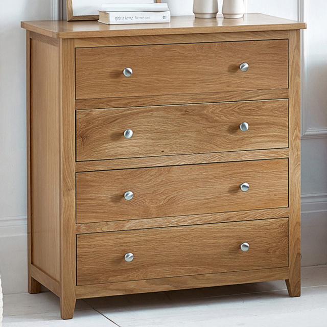 Julian Bowen Mallory 4 Drawer Chest of Drawers - Brown - Wilko - image 1