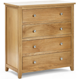 Julian Bowen Mallory 4 Drawer Chest of Drawers - Brown - Wilko - thumbnail 3