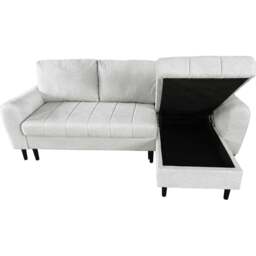 DS Living Sienna 3 Seater Silver Fabric Left Hand Chaise Sofa Bed - Wilko - thumbnail 4