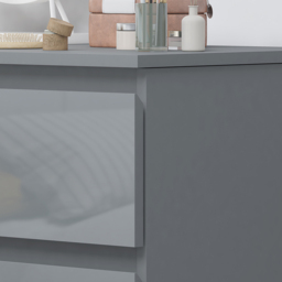 FWStyle Stora 3 Drawer Grey Gloss Dressing Table - Size: 72 x 99 x 40cm - Wilko - thumbnail 5