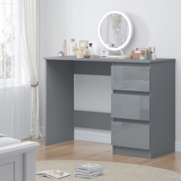 FWStyle Stora 3 Drawer Grey Gloss Dressing Table - Size: 72 x 99 x 40cm - Wilko - thumbnail 6