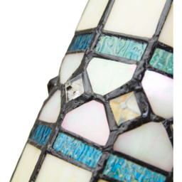 Happy Homewares Amber Glass Tiffany Pendant Shade with Bright Teal Strips - Size: 21 x 12 x 12cm - Green - Wilko - thumbnail 5