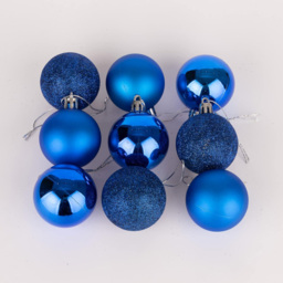 Shatchi 5cm Blue Shatterproof Christmas Baubles 18 Pack - Wilko - thumbnail 6