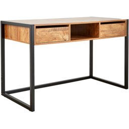 Home Source Toronto 2 Drawer Single Shelf Computer Desk Smoked Oak Effect - Size: 75 x 60 x 120cm - Brown - Wilko - thumbnail 3