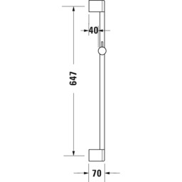 Duravit Chrome Shower Rail 700mm - Size: 70 x 10 x 7cm - Silver - Wilko - thumbnail 3