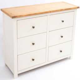 Cabinet Bits Maggiori 6 Drawer White Brass Knob Chest of Drawers - Wilko - thumbnail 5