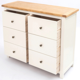 Cabinet Bits Maggiori 6 Drawer White Brass Knob Chest of Drawers - Wilko - thumbnail 6