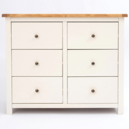 Cabinet Bits Maggiori 6 Drawer White Brass Knob Chest of Drawers - Wilko - thumbnail 4