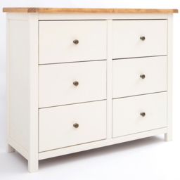 Cabinet Bits Maggiori 6 Drawer White Brass Knob Chest of Drawers - Wilko - thumbnail 3