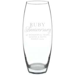Personalised Memento Personalised Ruby Anniversary Bullet Vase - Size: 1.0 x 2.4 x 1.0cm - Clear - Wilko