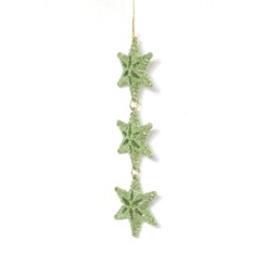 Fern Glitter Stars Hanging Decoration Green - Mistletoe Cottage - Wilko - thumbnail 3