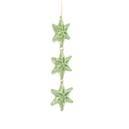 Fern Glitter Stars Hanging Decoration Green - Mistletoe Cottage - Wilko - thumbnail 1