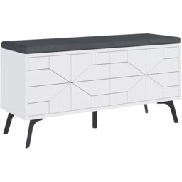 Decortie Dune 4 Door White Modern Shoe Storage Bench - Size: 55 x 107 x 35cm - Wilko - thumbnail 3